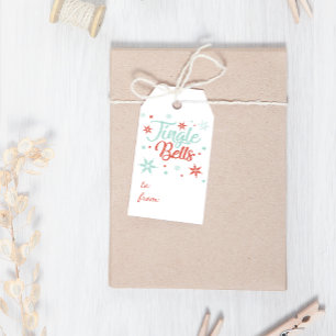 Merry Christmas Pastel Jingle Bells Christmas Gift Tags