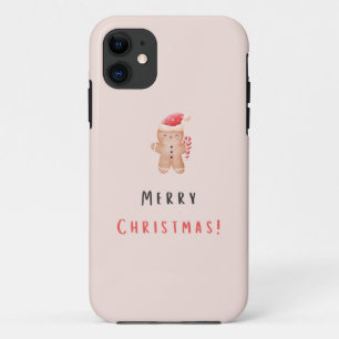 Merry Christmas Pastel Pink Gingerbread  Case-Mate iPhone Case