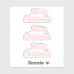 Merry christmas pastel pink trendy minimalist<br><div class="desc">Merry Christmas pastel pink,  modern,  minimalist,  trendy stickers in handwritten font.</div>