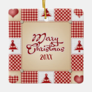 Merry Christmas Patchwork Ornament