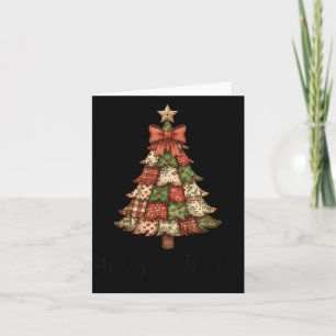 Merry Christmas Patchwork Xmas Tree Family Men Wom Card