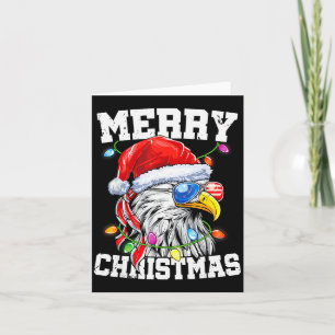 Merry Christmas Patriotic Usa Patriotic Santa Bald Card
