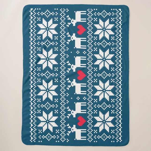Merry Christmas pattern 2 Sherpa Blanket (Front)
