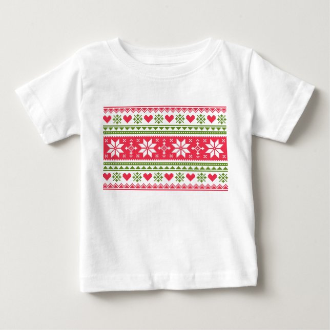 Merry Christmas pattern 3 Baby T-Shirt (Front)