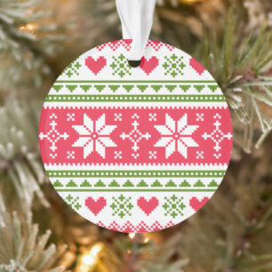 Merry Christmas pattern 3 Ornament