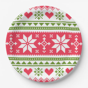 Merry Christmas pattern 3 Paper Plate