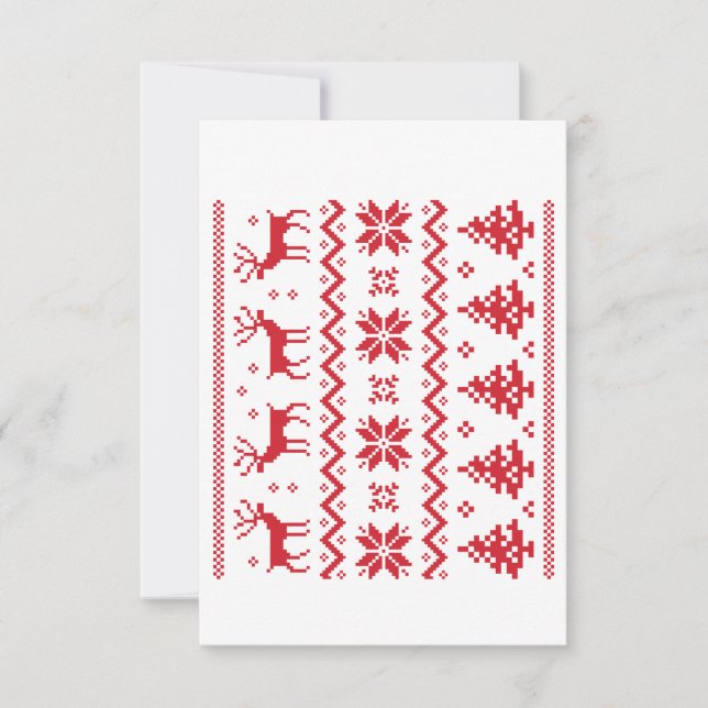 Merry Christmas pattern 4 Thank You Card (Front)