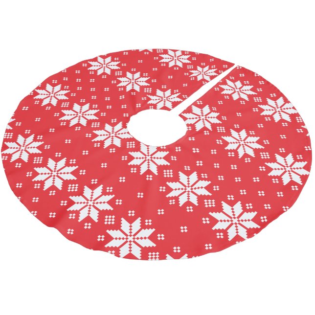 Merry Christmas pattern 5 Brushed Polyester Tree Skirt (Angled)