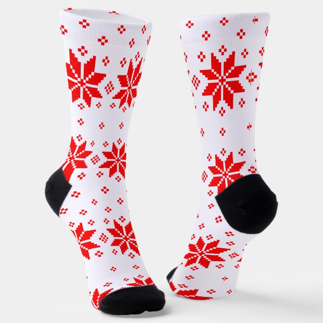 Merry Christmas pattern 5 Socks (Angled)