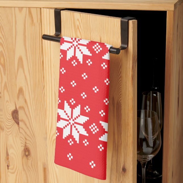 Merry Christmas pattern 5 Tea Towel (Thirds Fold)