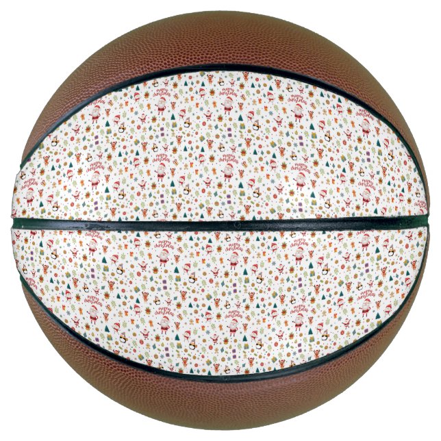 Merry Christmas Pattern Basketball (Front)