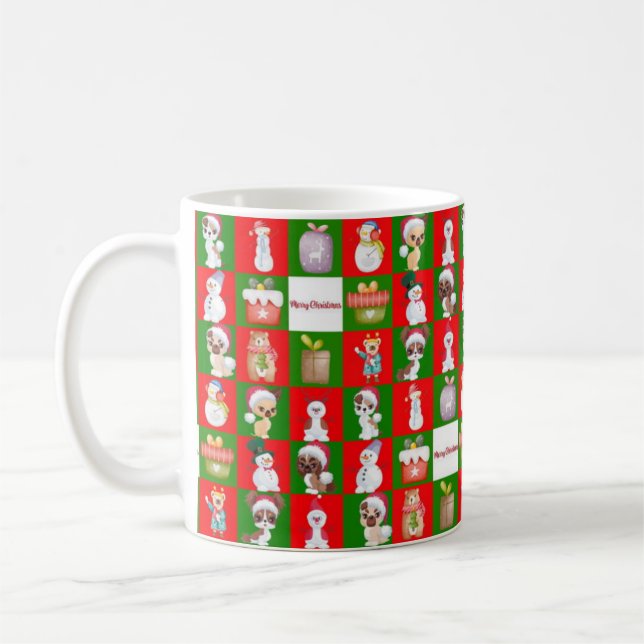 Merry Christmas pattern Coffee Mug (Left)