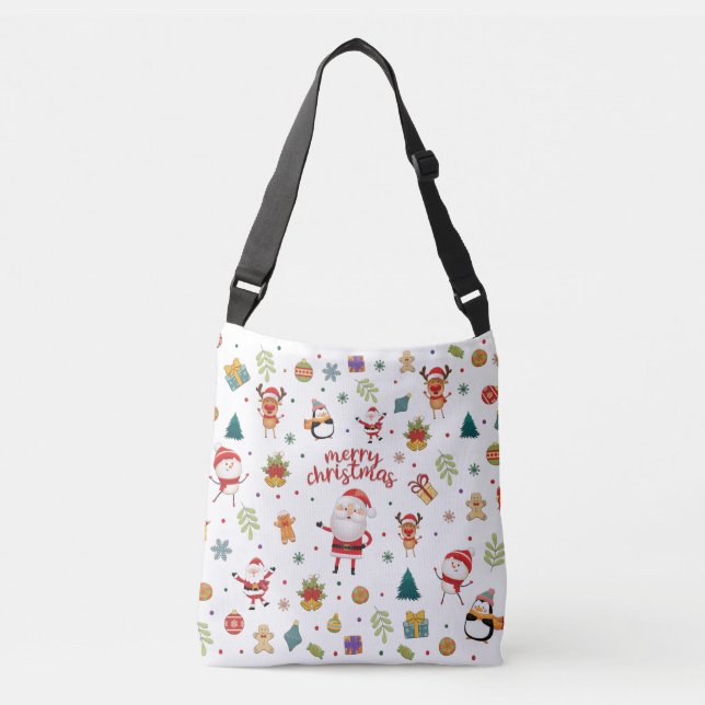 Merry Christmas Pattern Crossbody Bag (Front)