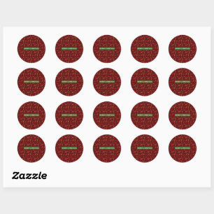 Merry Christmas Pattern Elegant Classic Round Sticker