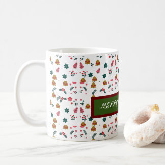 Merry Christmas Pattern Elegant Coffee Mug
