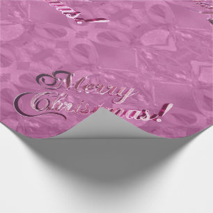 Merry Christmas Pattern Elegant Pink Script Wrapping Paper