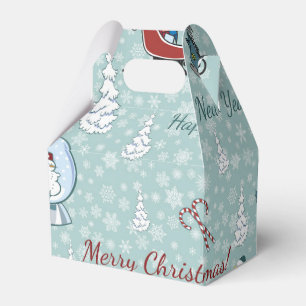 Merry christmas pattern favour box