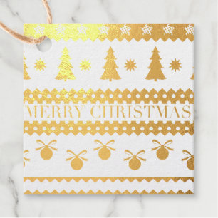 Merry Christmas Pattern Favour Tags
