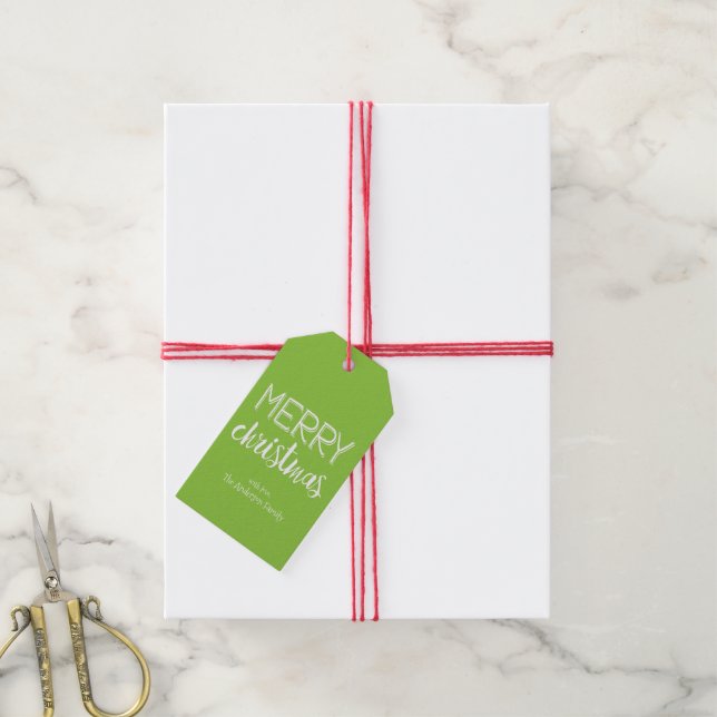 Merry Christmas Pattern Holiday Gift Tags (With Twine)