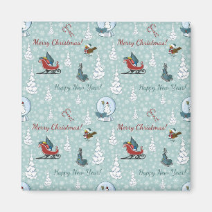 Merry christmas pattern magnet