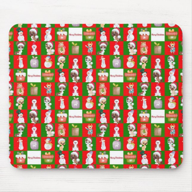 Merry Christmas pattern Mouse Pad (Front)