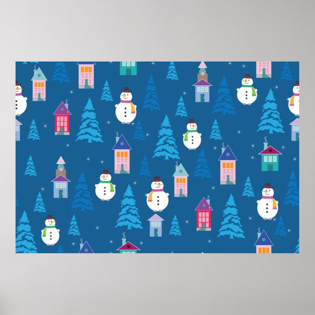 Merry Christmas Pattern Poster (Front)