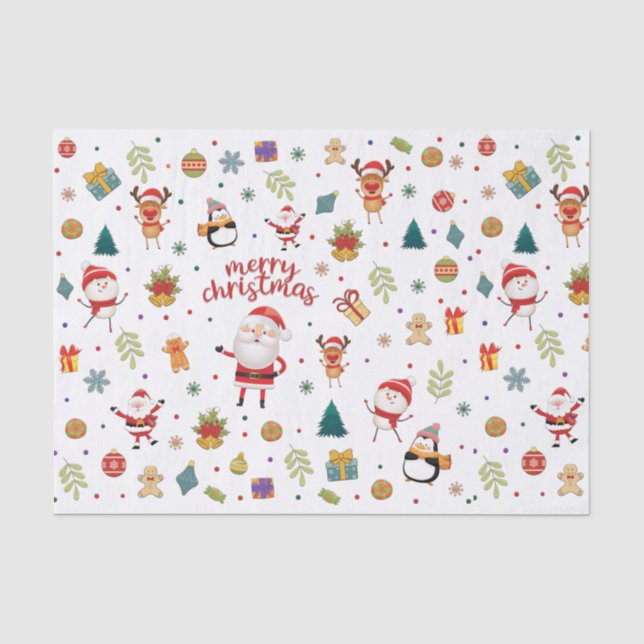 Merry Christmas Pattern Tissue Paper (Front)