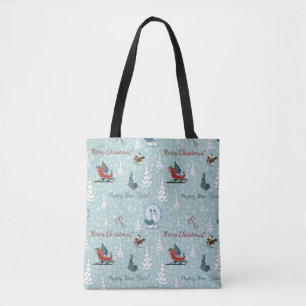 Merry christmas pattern tote bag