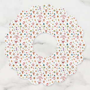 Merry Christmas Pattern Wine Glass Tag