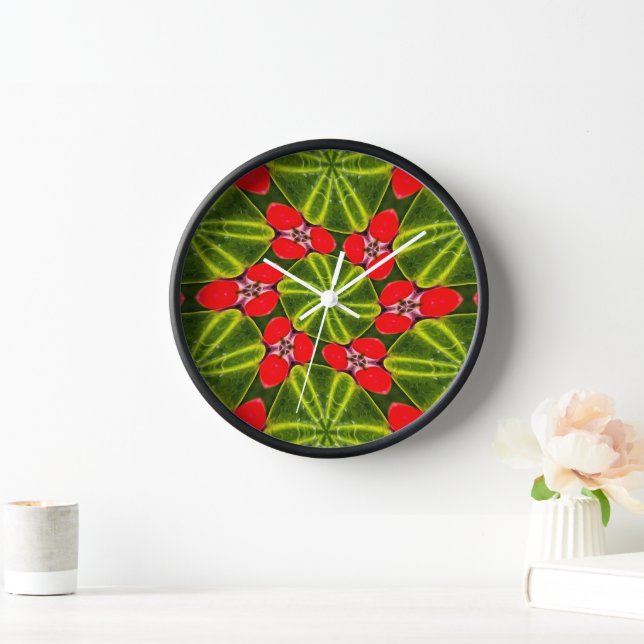 Merry Christmas Patterns Clock (Home)