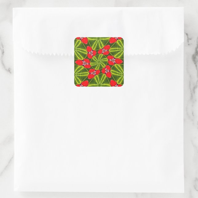 Merry Christmas Patterns Square Sticker (Bag)