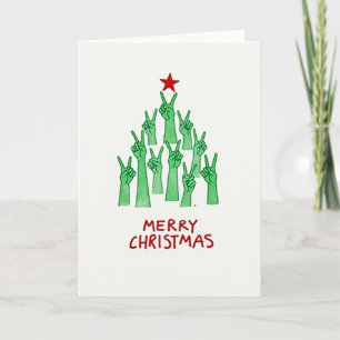 Merry Christmas Peace Sign Card