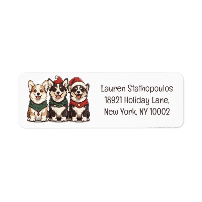 Merry Christmas Pembroke Welsh Corgi Dogs (Front)