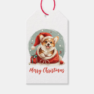 Merry Christmas Pembroke Welsh Corgi Puppies Gift Tags
