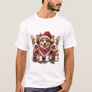 Merry Christmas Pembroke Welsh Corgi Puppies T-Shirt