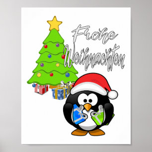 Merry Christmas Penguin Christmas Gift Idea Poster