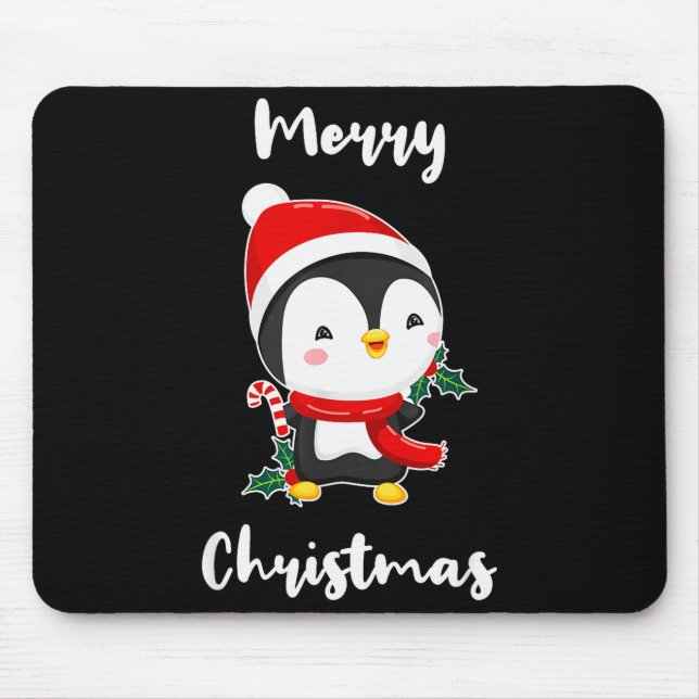 Merry Christmas Penguin  Mouse Pad (Front)