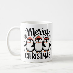 Merry Christmas Penguin Mug, Cute Holiday Coffee Coffee Mug