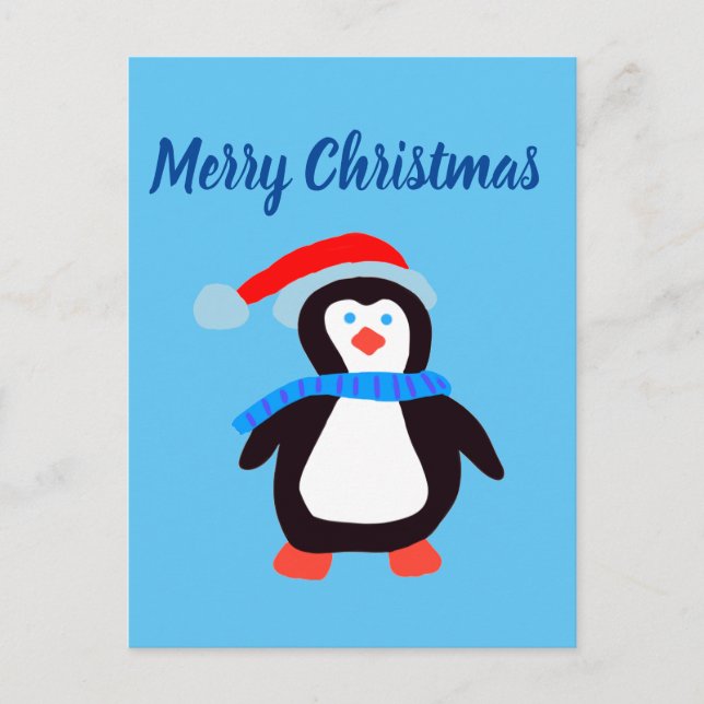 Merry Christmas Penguin  Postcard (Front)