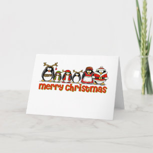 Merry Christmas Penguins Holiday Card