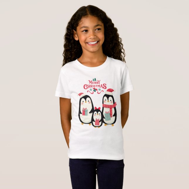 Merry Christmas Penguins T-Shirt (Front Full)
