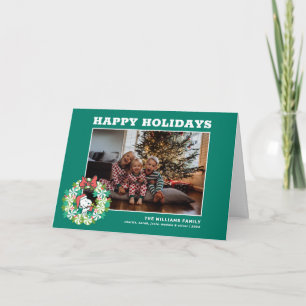 Merry Christmas Peppermint Holiday Wreath Card