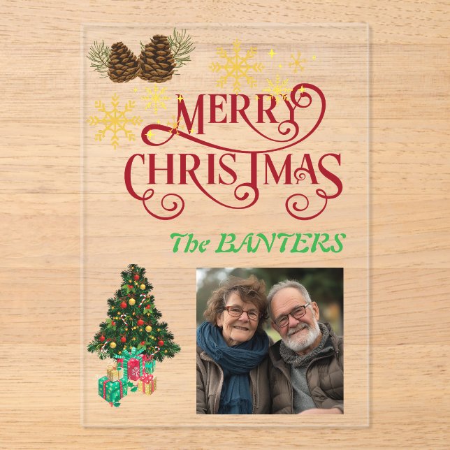 Merry christmas personalise  acrylic invitations (Front)