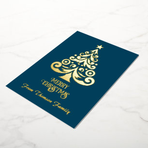 Merry Christmas Personalise Gold Foil Christmas