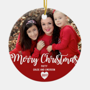 Merry Christmas Personalised 2017 Photo Ornament