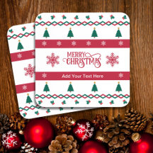 Merry Christmas Personalised Coasters Set
