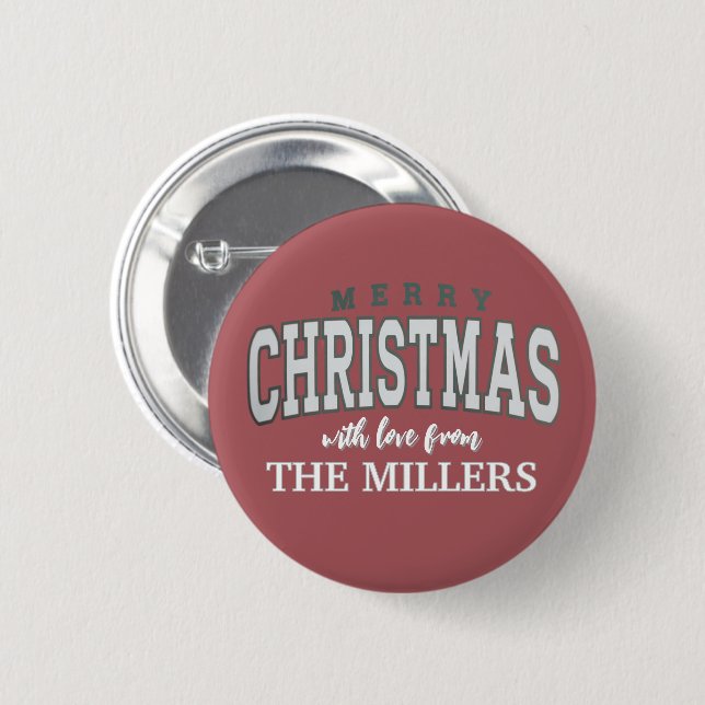 Merry Christmas Personalised Family Party 2025  6 Cm Round Badge (Front & Back)
