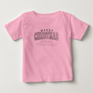 Merry Christmas Personalised Family Party 2025 Baby T-Shirt