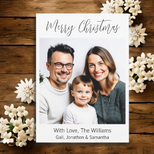 Merry Christmas Personalised Family Picture Holiday Card