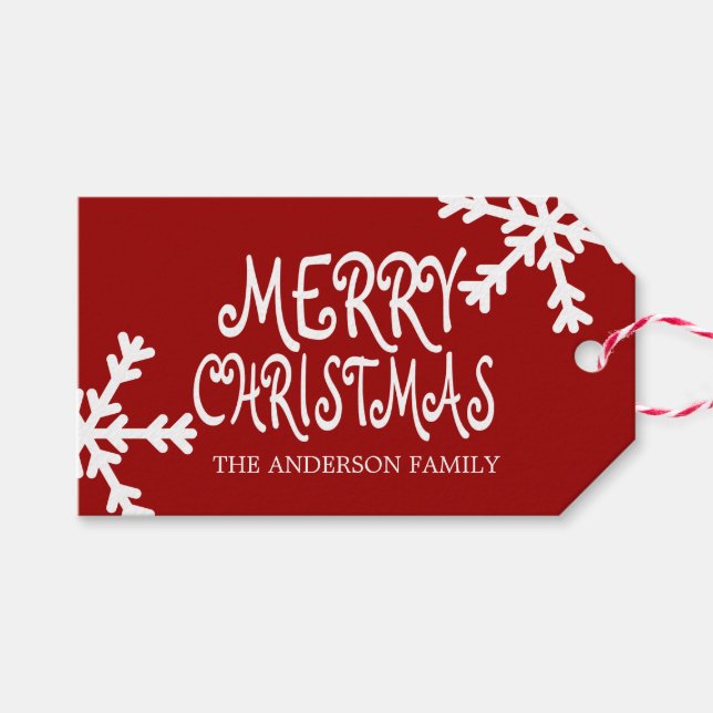Merry Christmas Personalised Gift Tags (Front (Horizontal))